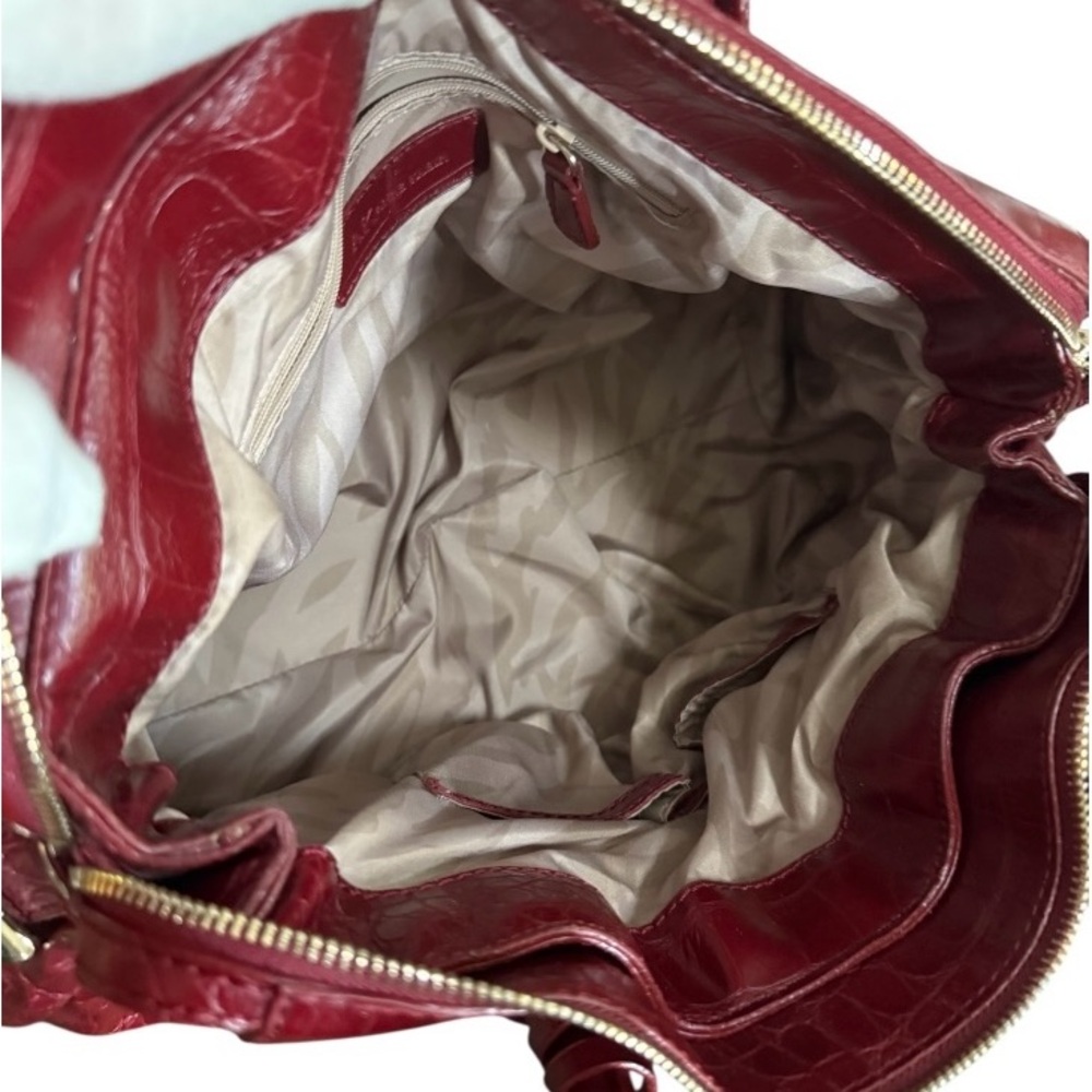 NWT Anne Klein Elegant Red Leather Satchel Shoulder Handbag! NEW! - Picture 10 of 14